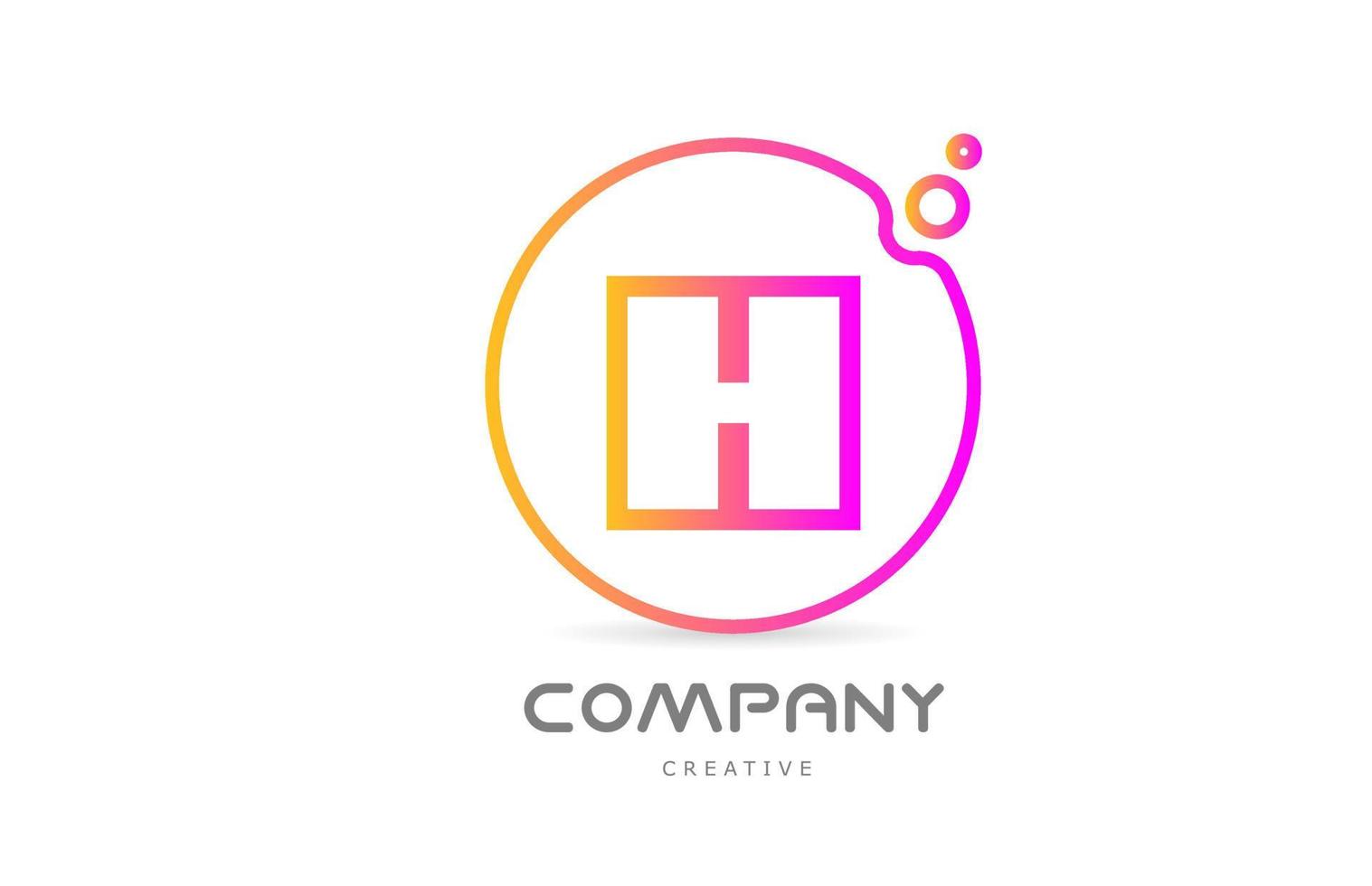 geometric H letter alphabet logo icon with circle and bubbles. Creative template for company and business vector