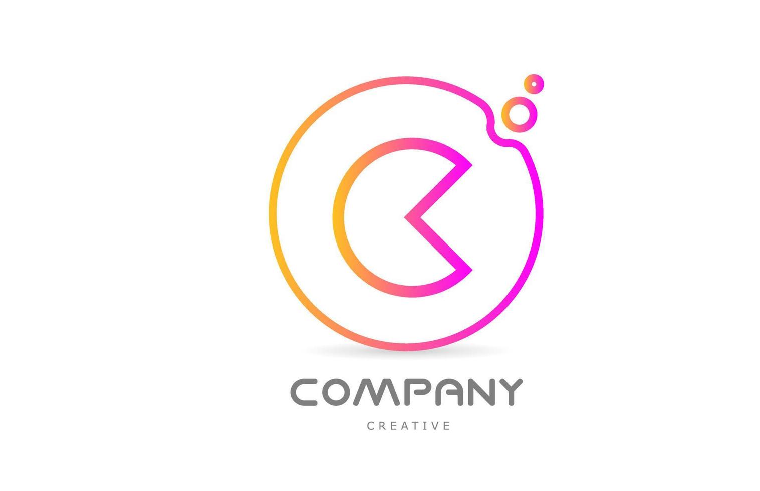 geometric C letter alphabet logo icon with circle and bubbles. Creative template for company and business vector