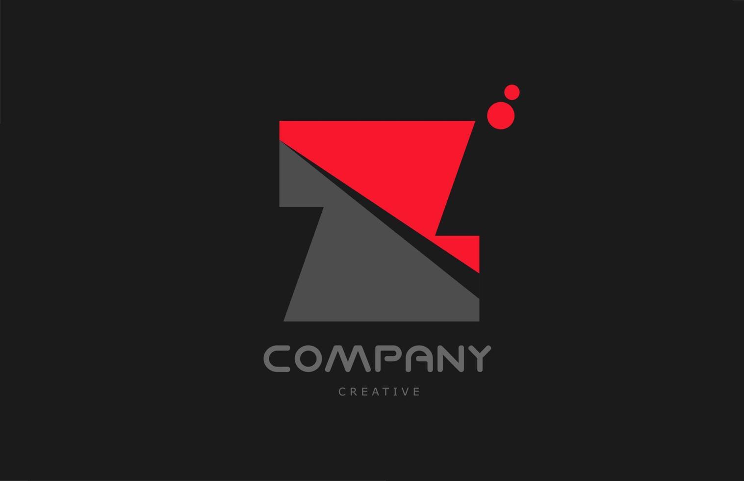 z rojo gris puntos alfabeto letra logo icono diseño. plantilla creativa para negocios y empresas. vector