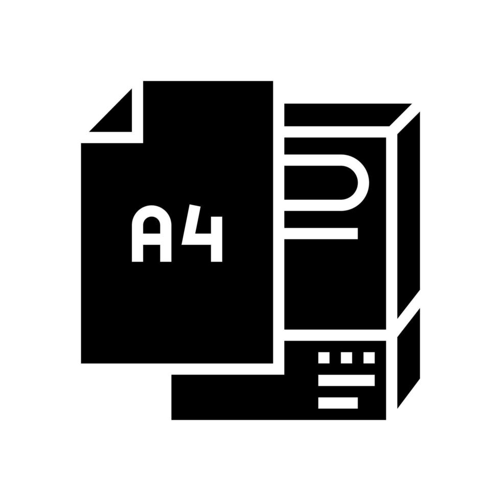 a4 paper format glyph icon vector illustration