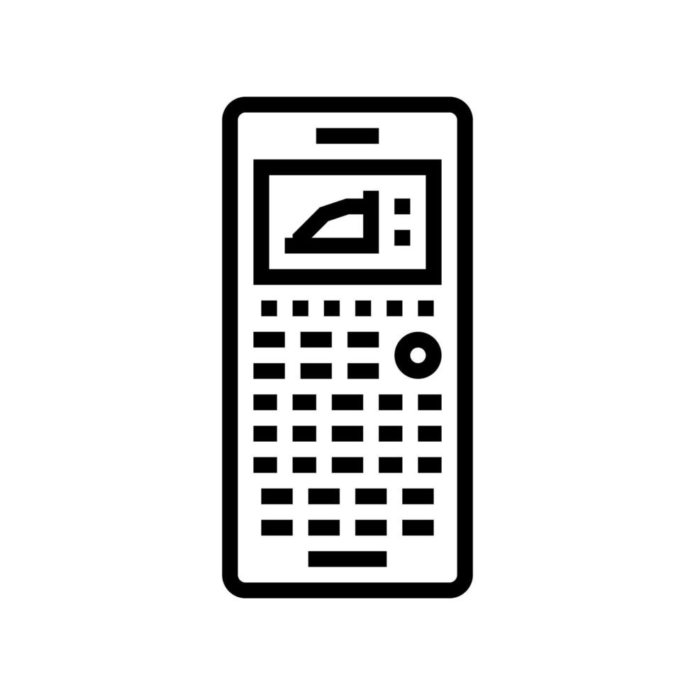 graphing calculator line icon vector illustration