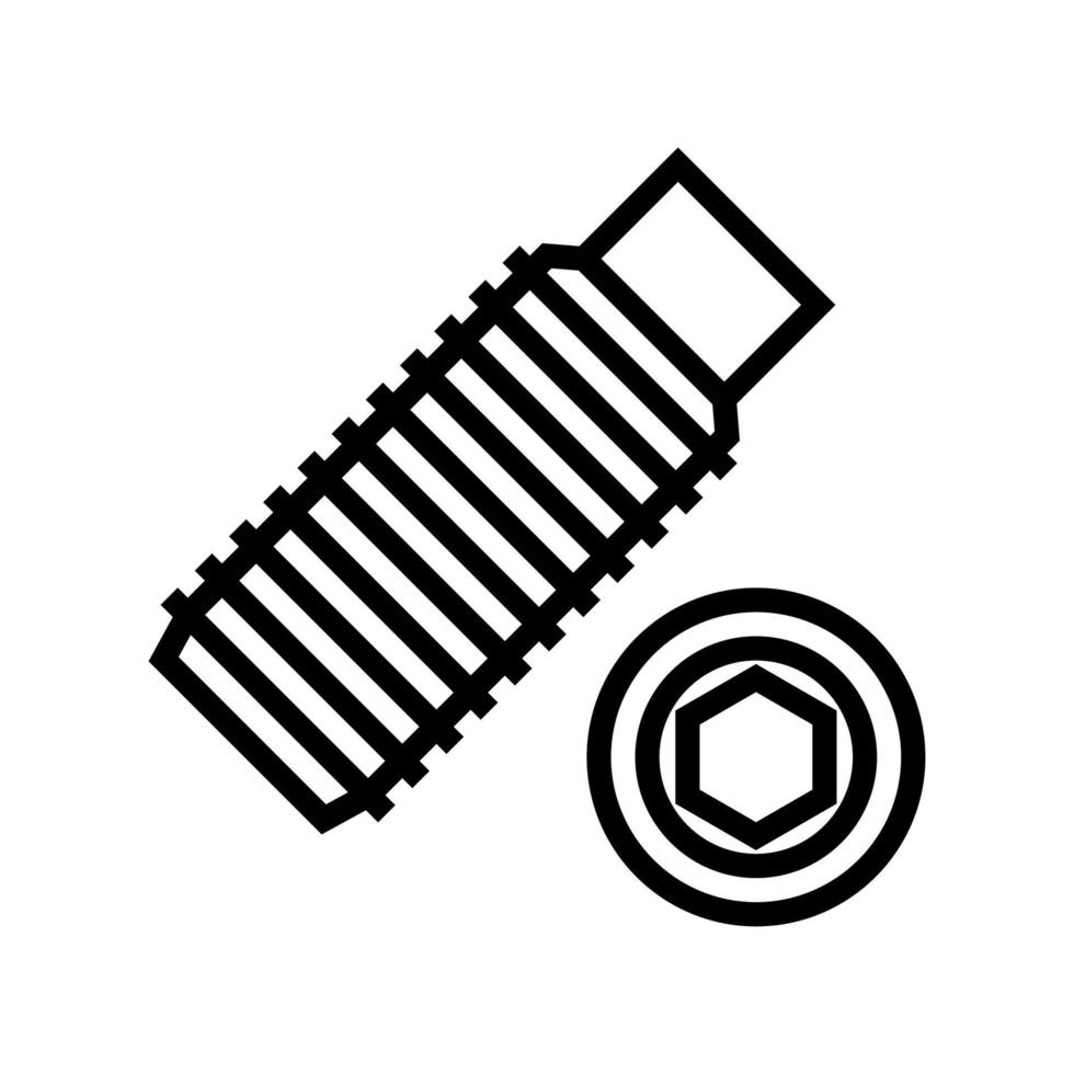 conjunto tornillo línea icono vector ilustración