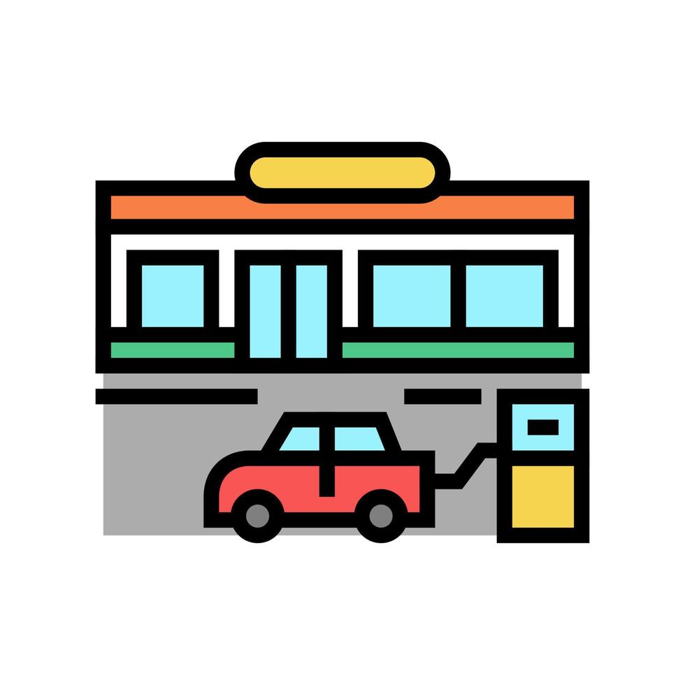 store gas station color icon vector illustration