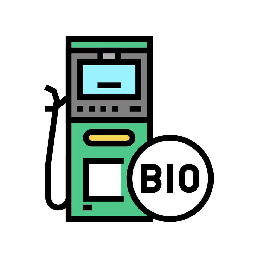 Ilustración de vector de icono de color de estación de gas biodiesel
