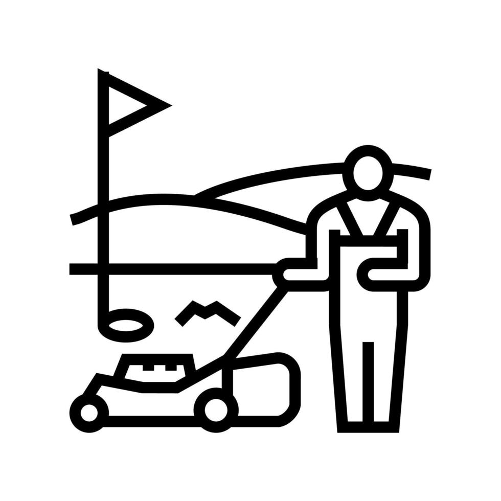 sports turf services line icon vector illustration