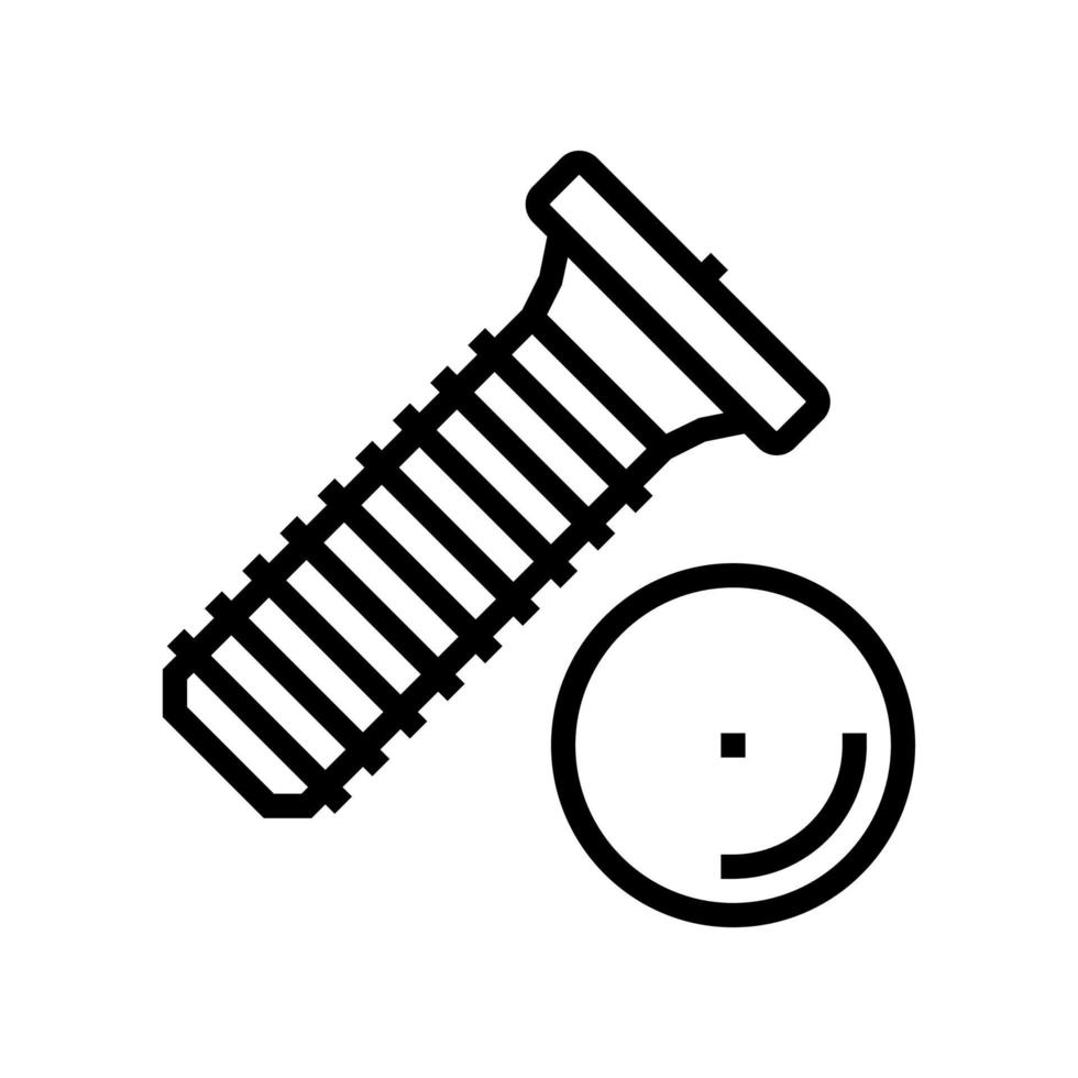 weld screw line icon vector illustration