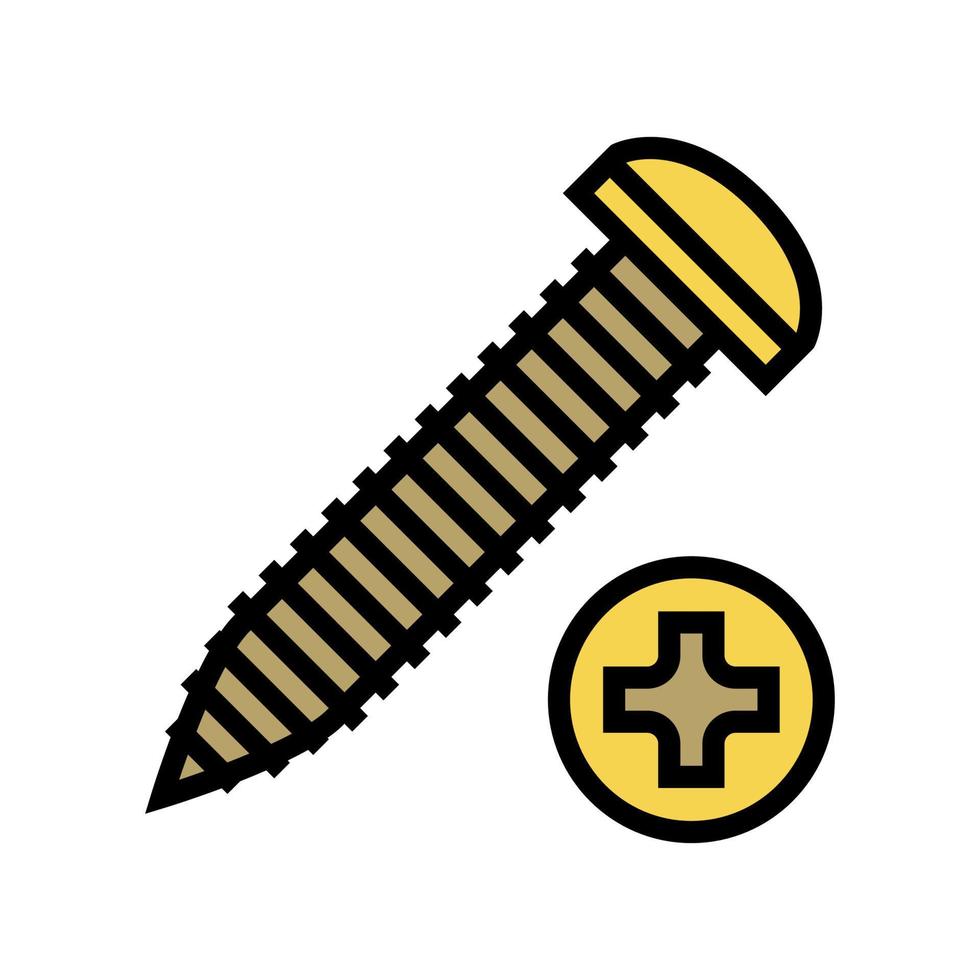 self-tapping screw color icon vector illustration