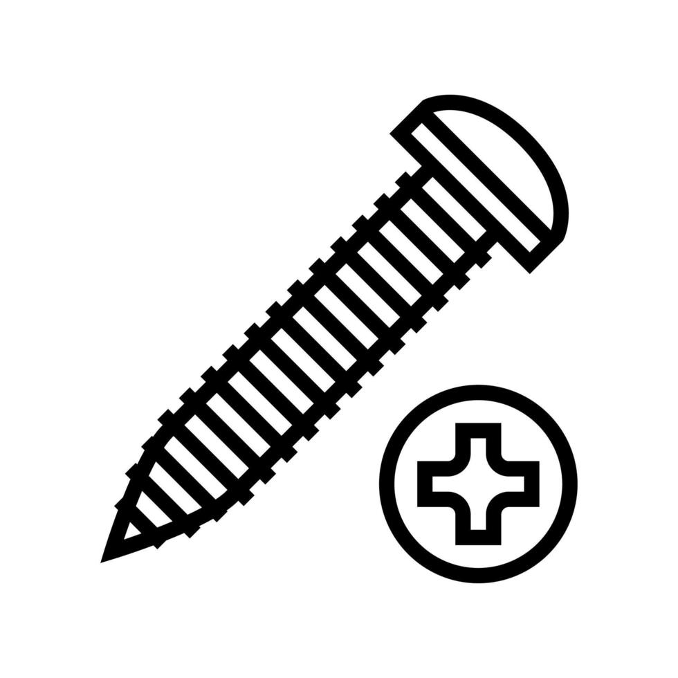 self-tapping screw line icon vector illustration