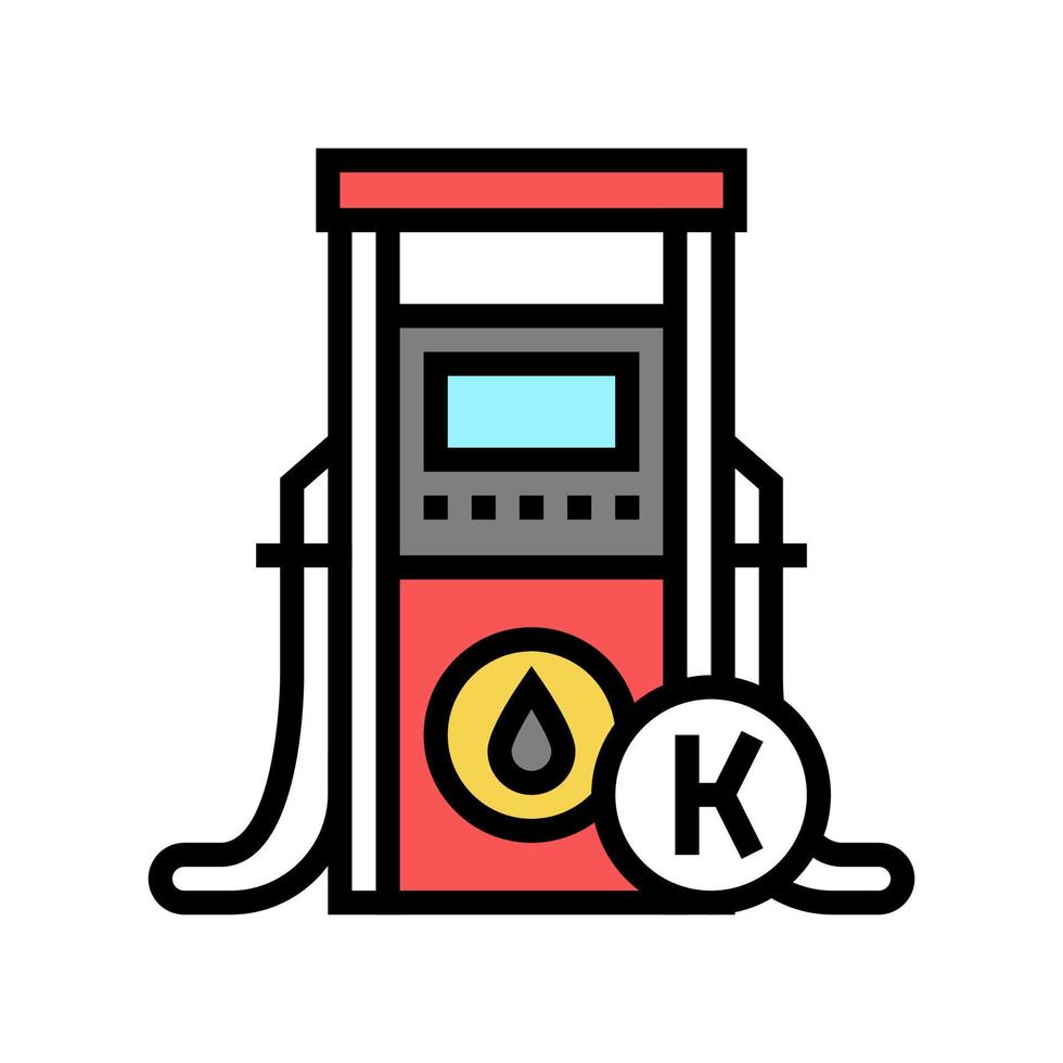 Ilustración de vector de icono de color de gasolinera de queroseno