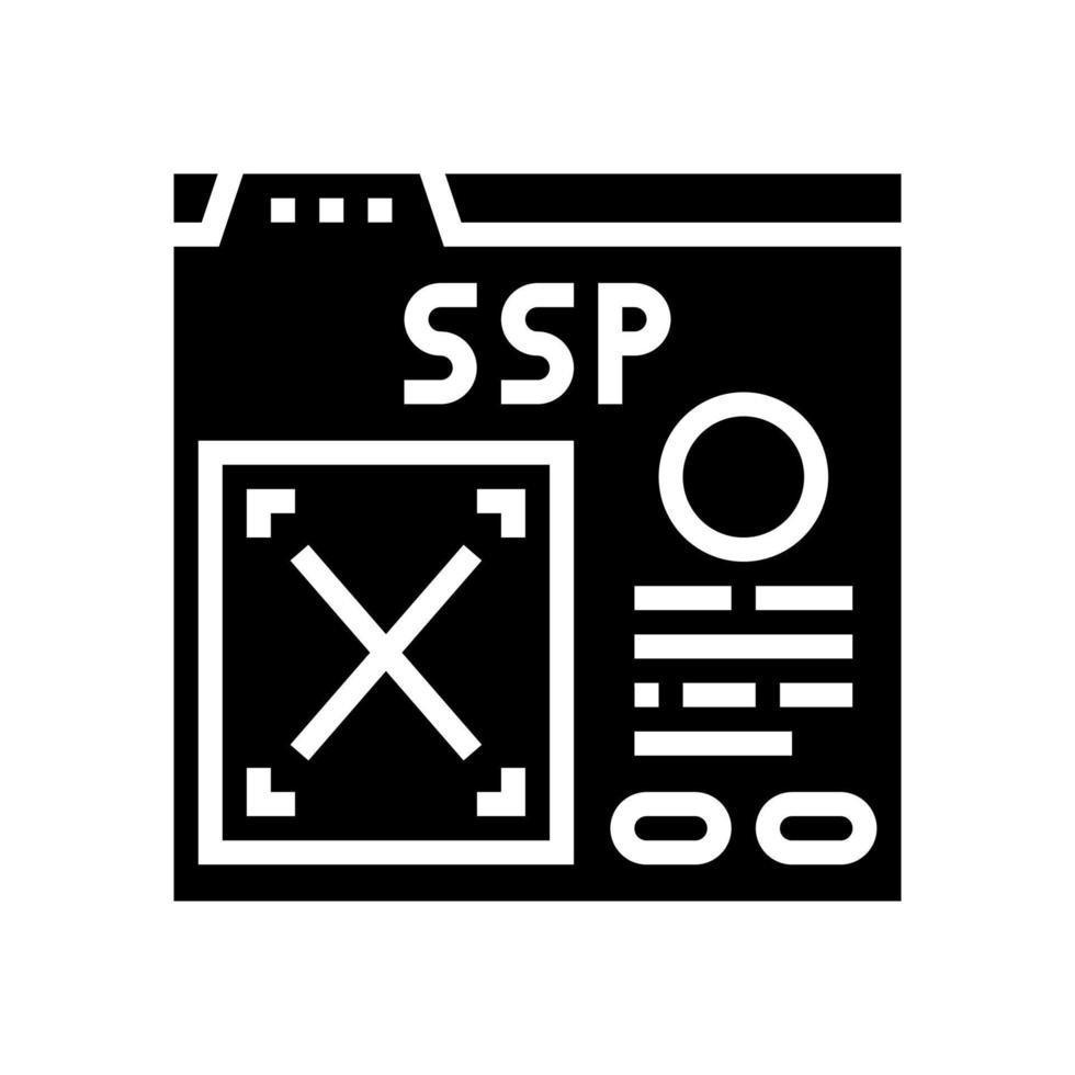 supply-side platform glyph icon vector illustration