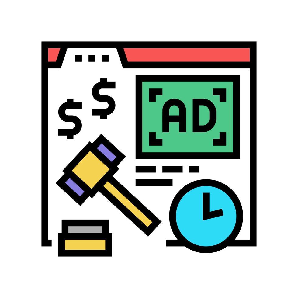 real time bidding color icon vector illustration