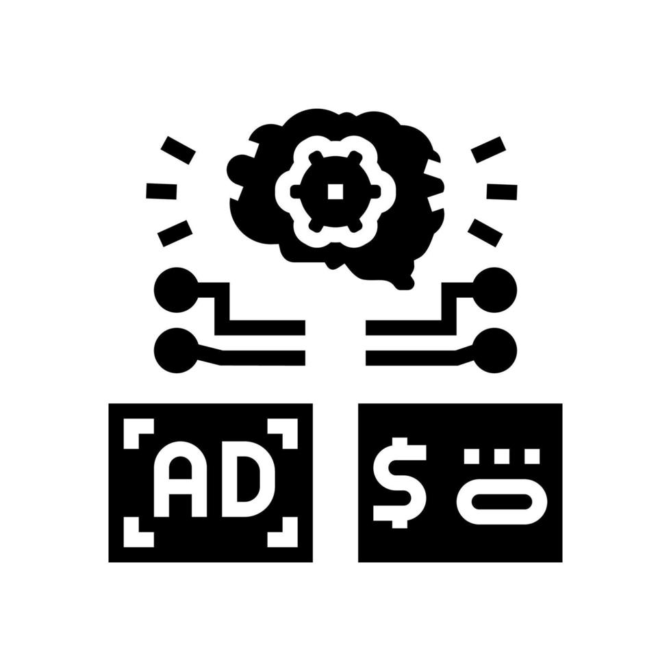 programmatic advertising glyph icon vector illustration