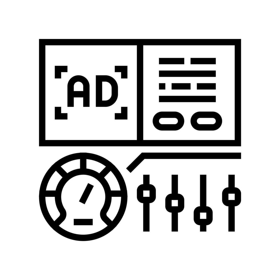 optimization of advertising line icon vector illustration