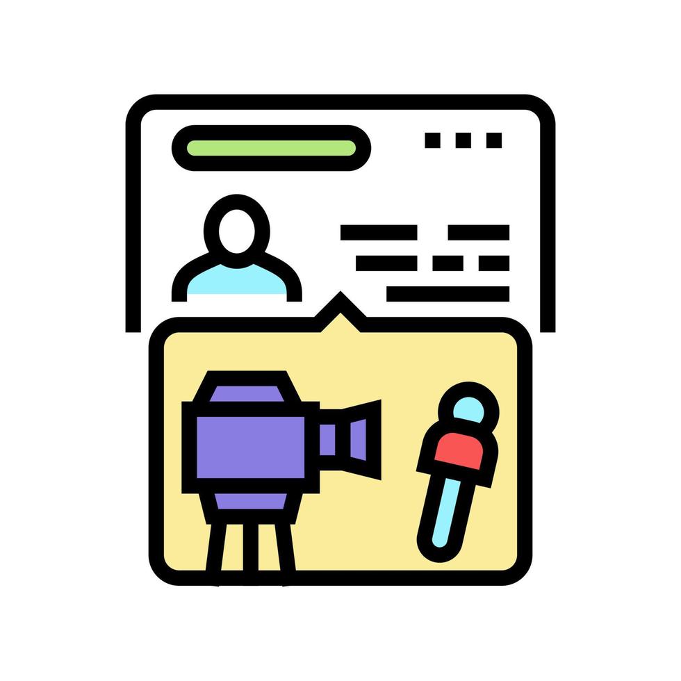 visa for journalists color icon vector illustration