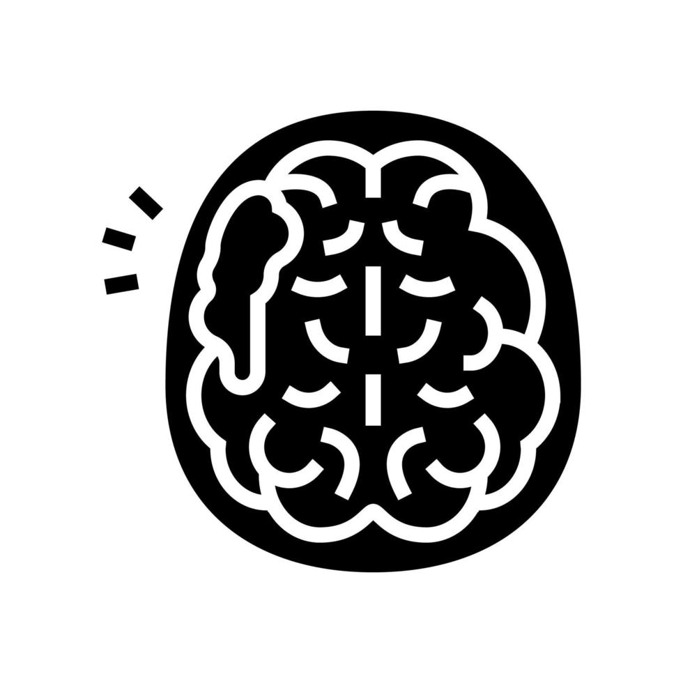 brain stroke glyph icon vector illustration