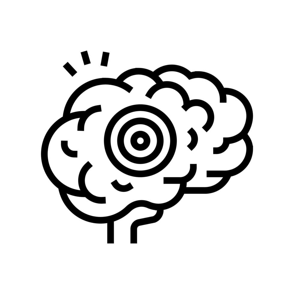 brain pain line icon vector illustration