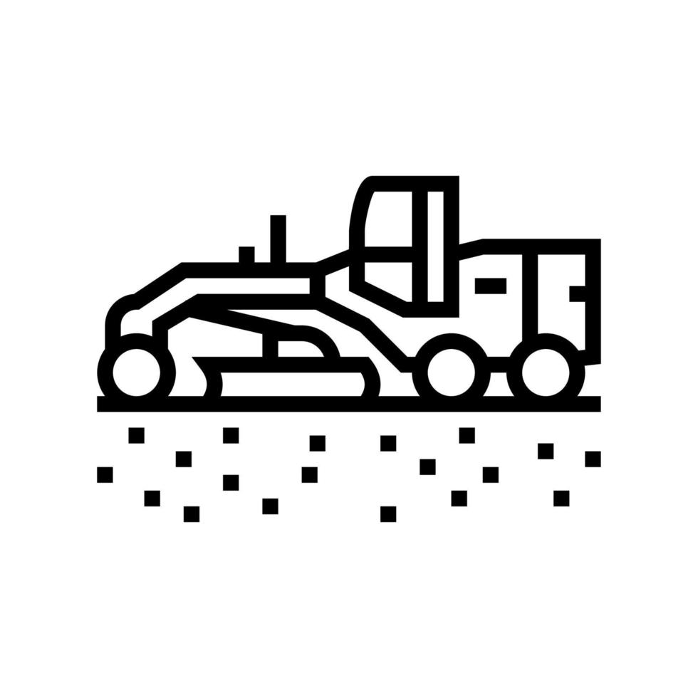 tractor prepare space for pipeline construction line icon vector illustration