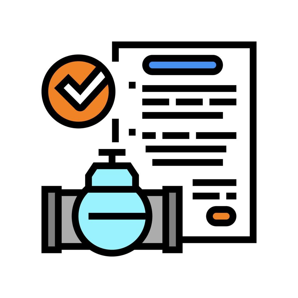 contract pipeline construction service color icon vector illustration