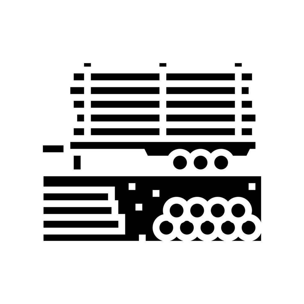 pipeline on trailer glyph icon vector illustration