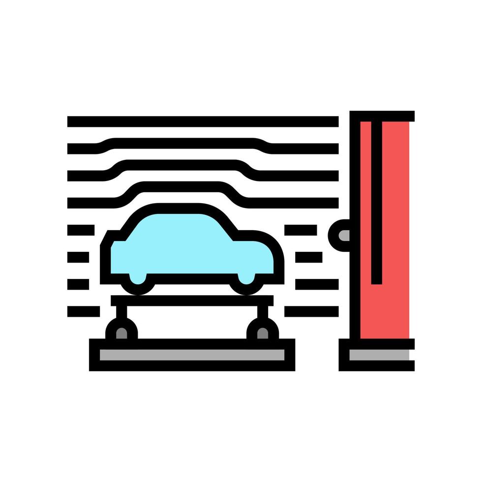 ilustración de vector de icono de color de coche de túnel de viento