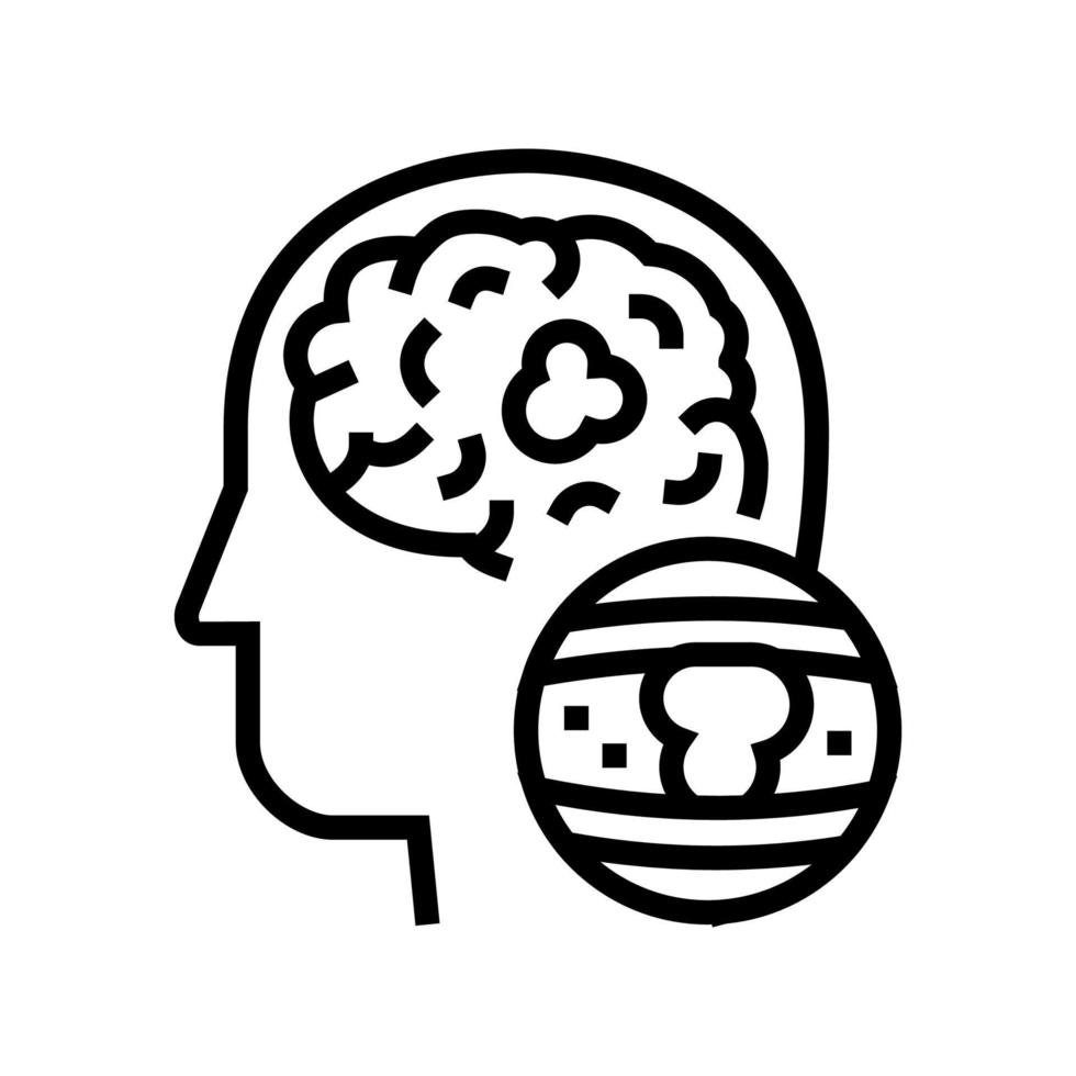 brain vessel congestion line icon vector illustration