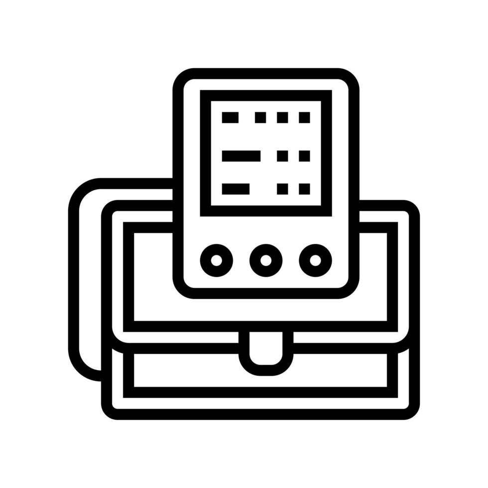 ilustración de vector de icono de línea de dispositivo de cardio portátil