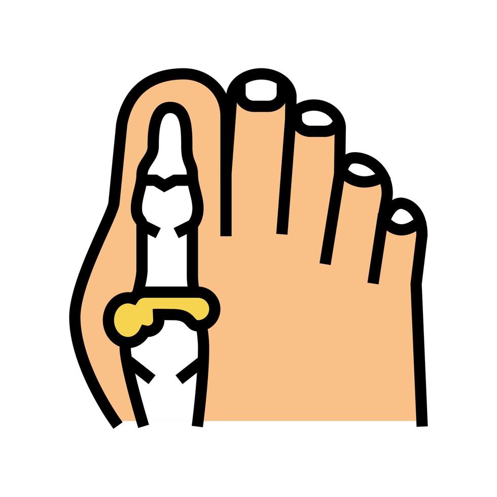 pie dedo gordo hueso gota color icono vector ilustración