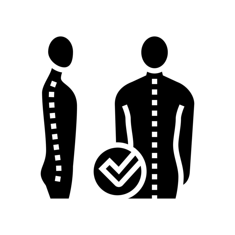 correct posture glyph icon vector illustration