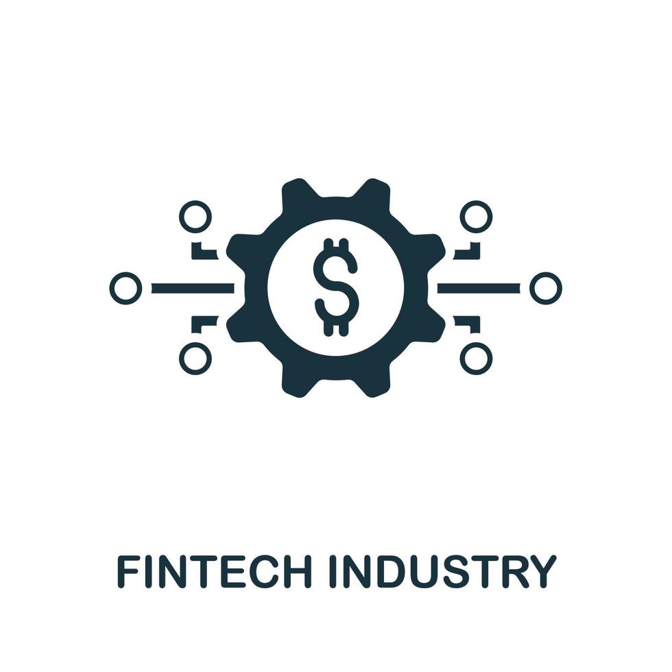 Fintech Industry icon. Simple line element Fintech Industry symbol for templates, web design and infographics vector