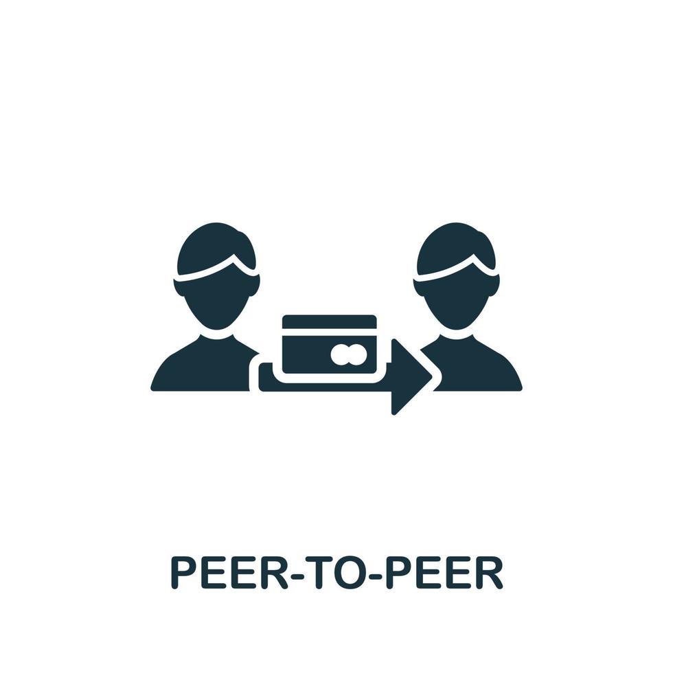 Peer-To-Peer icon. Simple illustration from fintech industry collection. Creative Peer-To-Peer icon for web design, templates, infographics and more vector