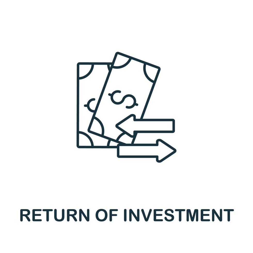 Return Of Investment icon from global business collection. Simple line Return Of Investment icon for templates, web design and infographics vector