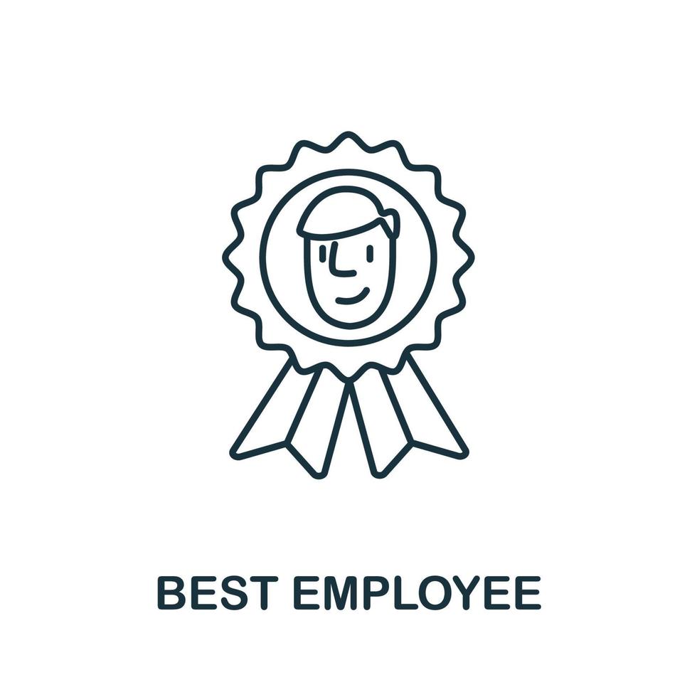 Best Employee icon from headhunting collection. Simple line Best Employee icon for templates, web design and infographics vector