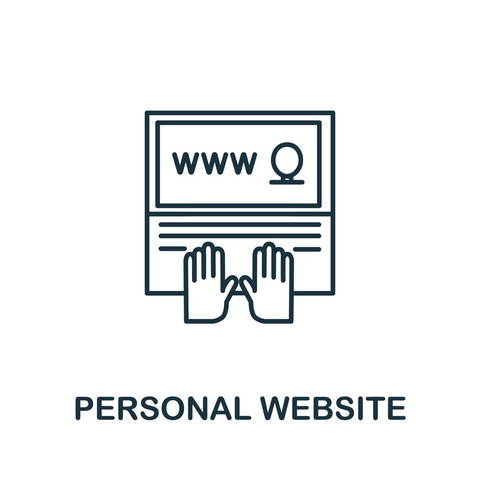 Personal Website icon from headhunting collection. Simple line Personal Website icon for templates, web design and infographics vector