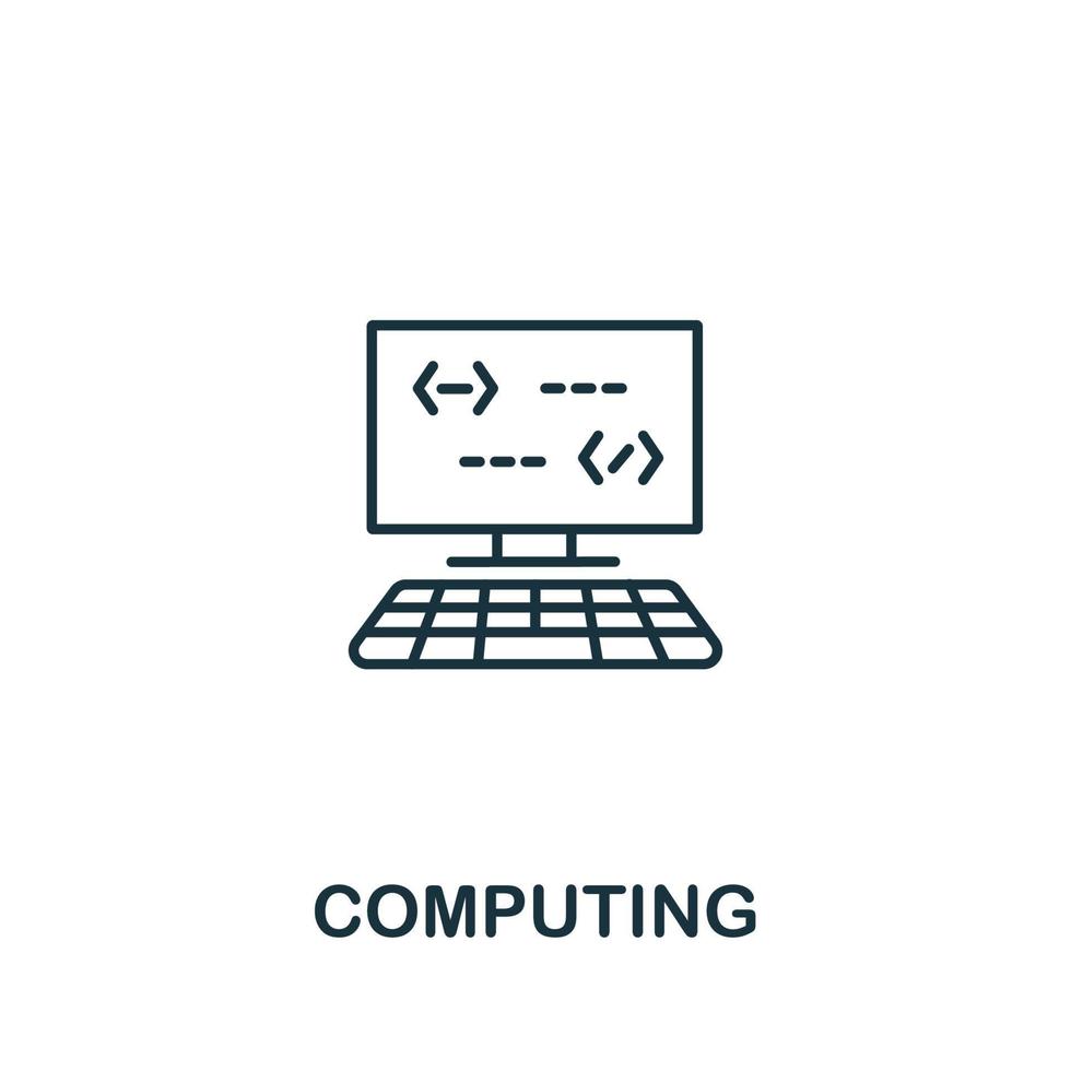 Computing icon from industry 4.0 collection. Simple line element Computing symbol for templates, web design and infographics vector