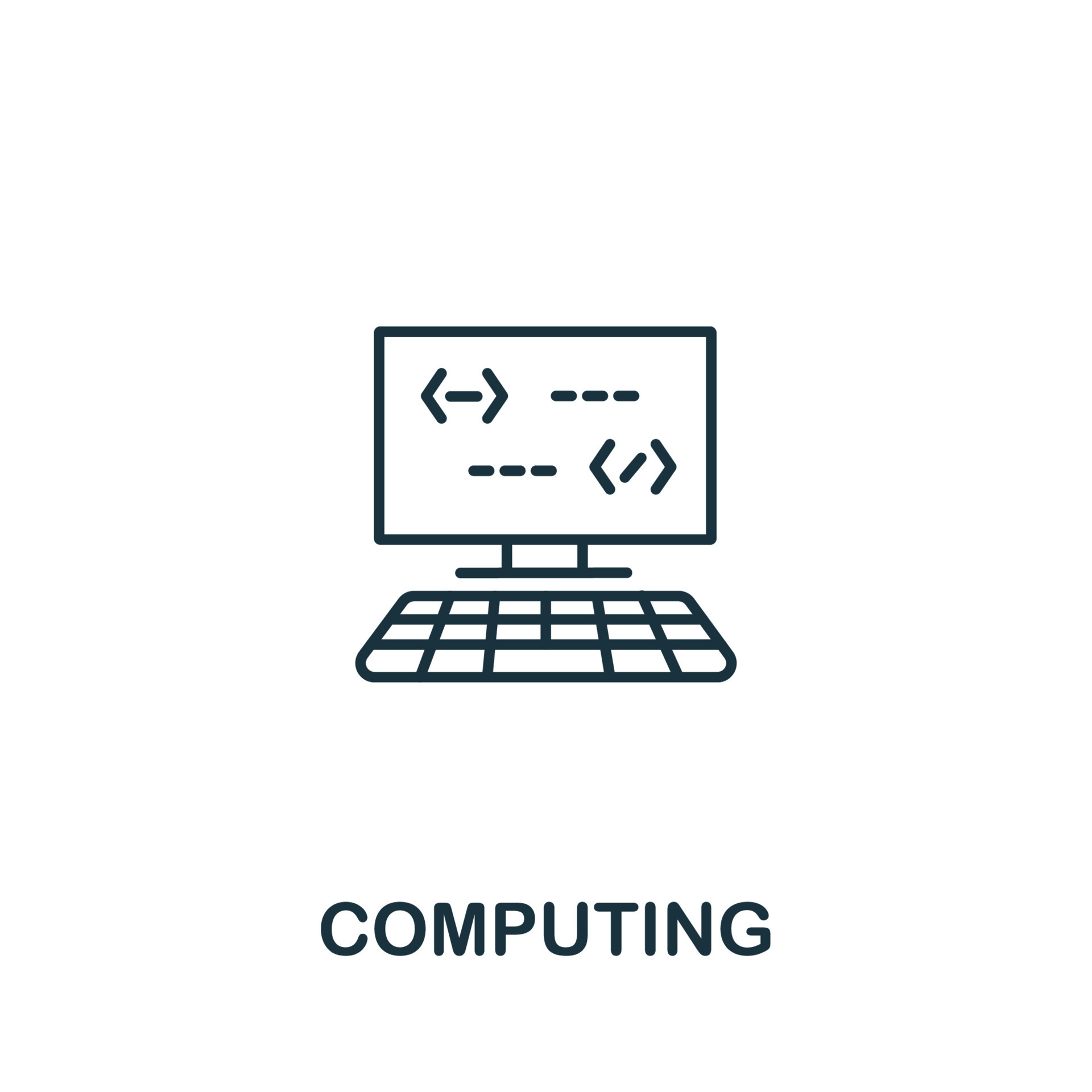 Computing icon from industry 4.0 collection. Simple line element ...