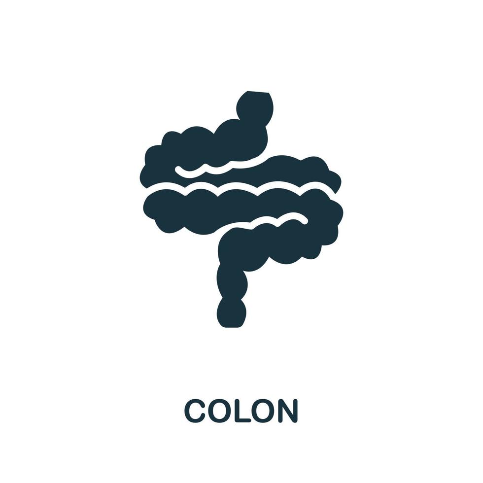 icono de colon. elemento simple de la colección de órganos internos. ícono de colon creativo para diseño web, plantillas, infografías y más vector