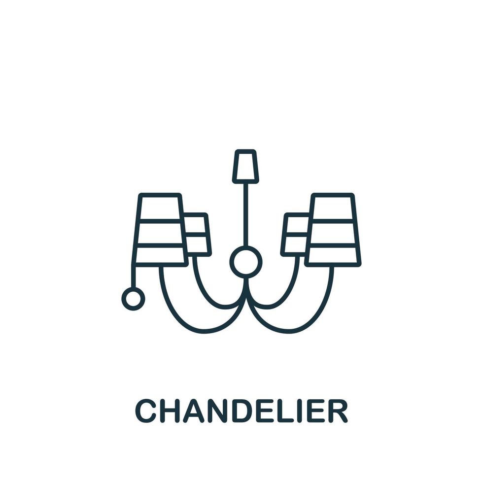Chandelier icon from interior collection. Simple line element Chandelier symbol for templates, web design and infographics vector