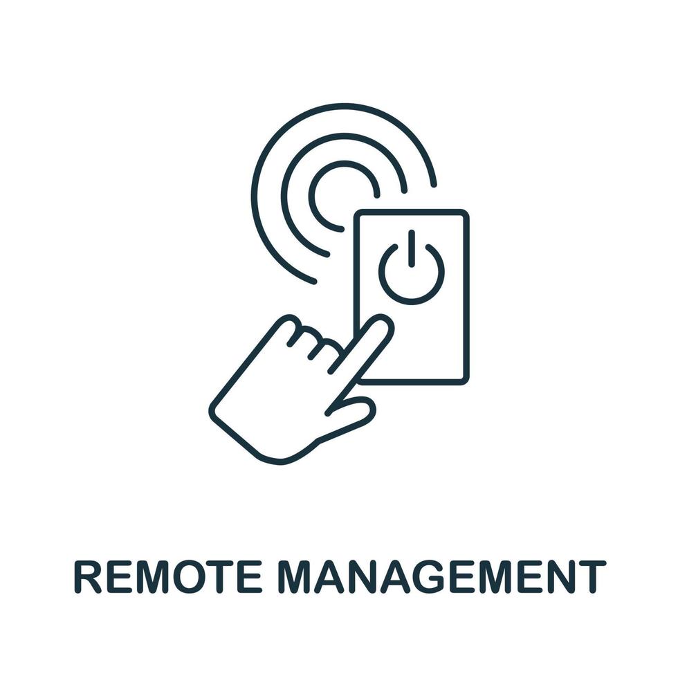 Remote Management icon from iot collection. Simple line Remote Management icon for templates, web design and infographics vector