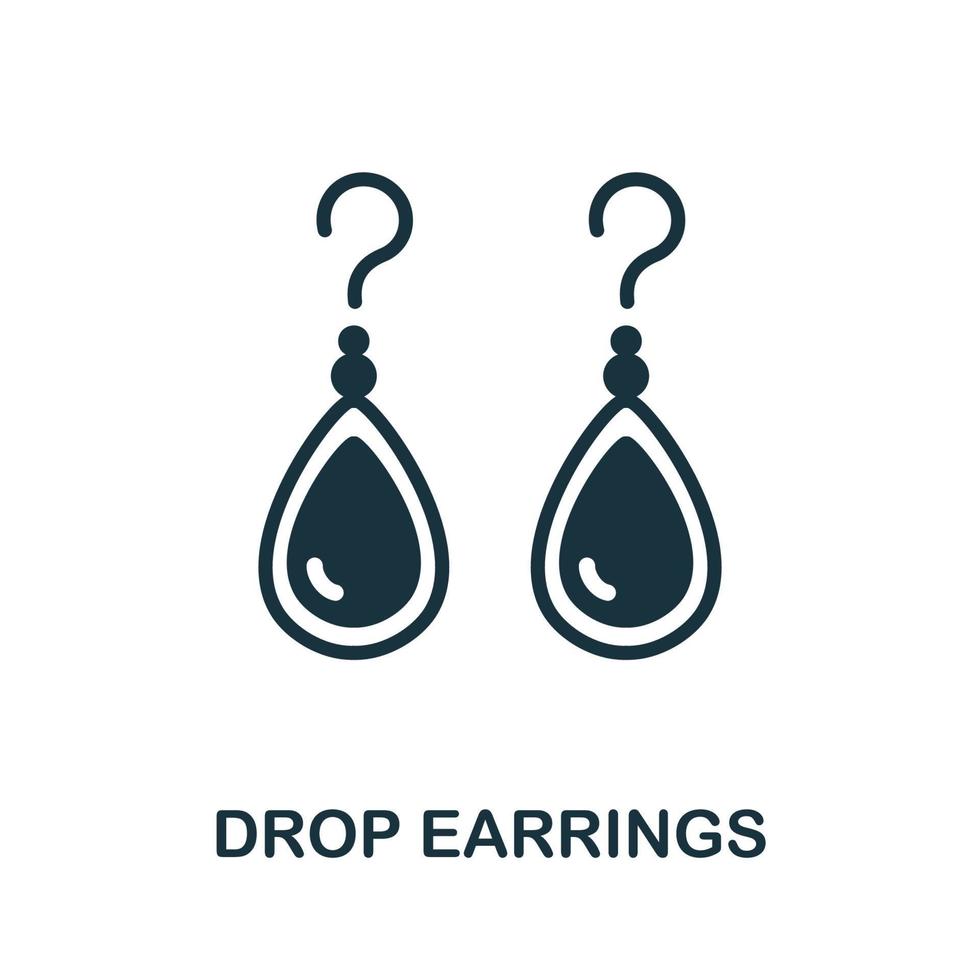 Drop Earrings icon. Simple element from jewelery collection. Creative Drop Earrings icon for web design, templates, infographics and more vector