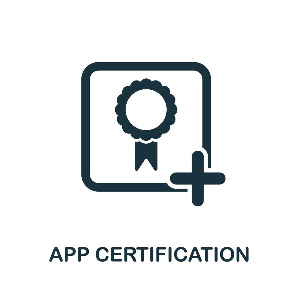 App Certification icon from mobile app development collection. Simple line App Certification icon for templates, web design and infographics vector