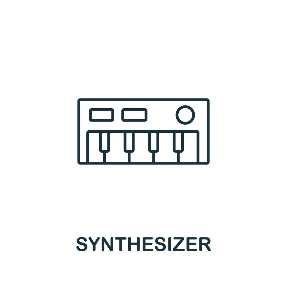 icono de sintetizador de la colección de música. icono de sintetizador de línea simple para plantillas, diseño web e infografía vector