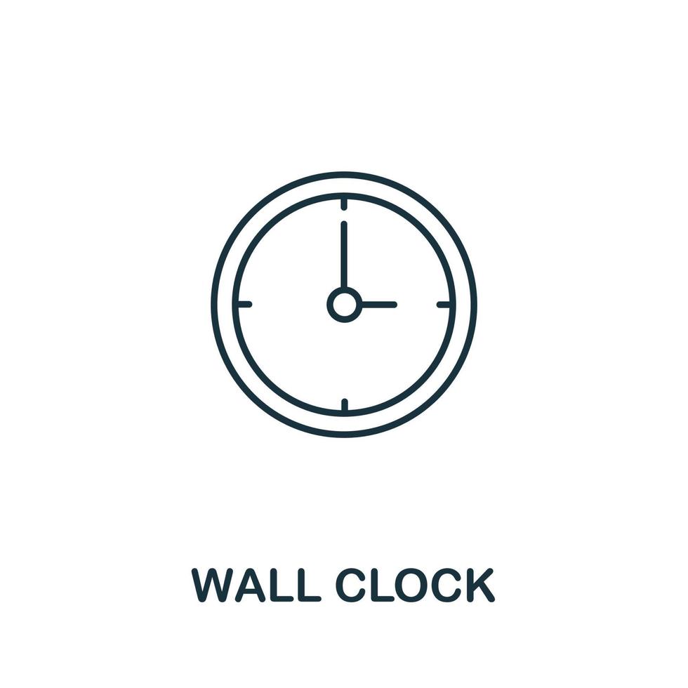 Wall Clock icon from office tools collection. Simple line Wall Clock icon for templates, web design and infographics vector