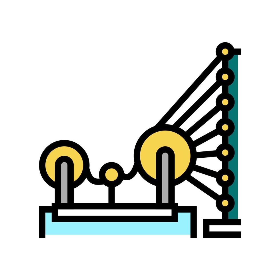 weaving and warping cotton machine color icon vector illustration