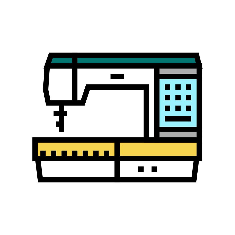 sewing machine textile equipment color icon vector illustration