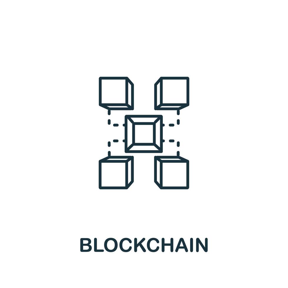 Blockchain icon from industry 4.0 collection. Simple line element Blockchain symbol for templates, web design and infographics vector
