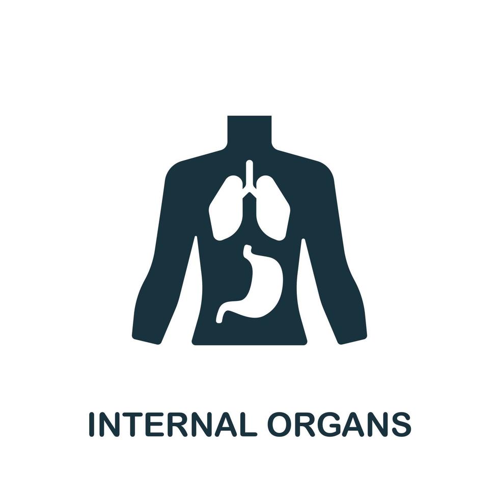 Internal Organs icon. Monochrome simple Internal Organs icon for templates, web design and infographics vector