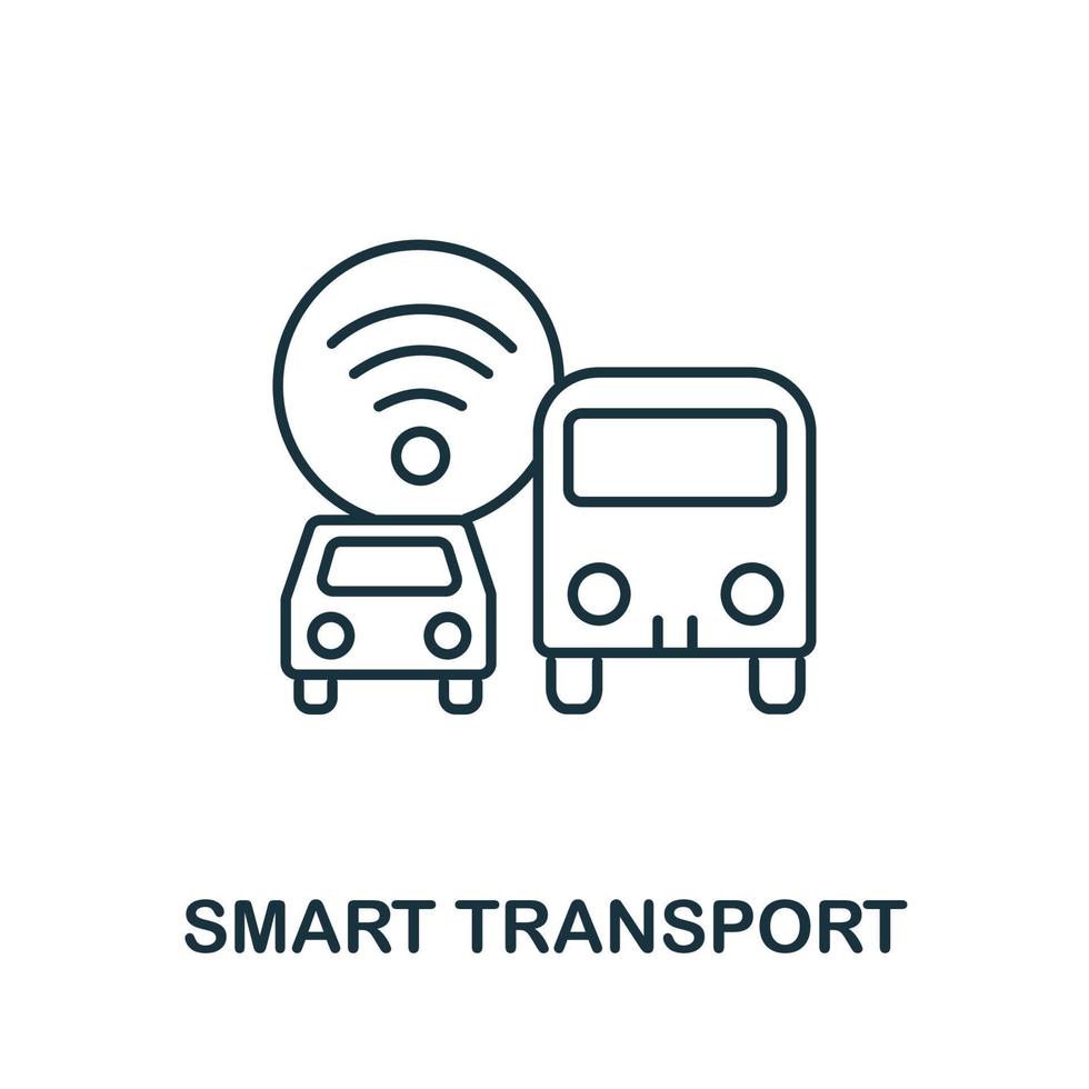 Smart Transport icon from iot collection. Simple line Smart Transport icon for templates, web design and infographics vector