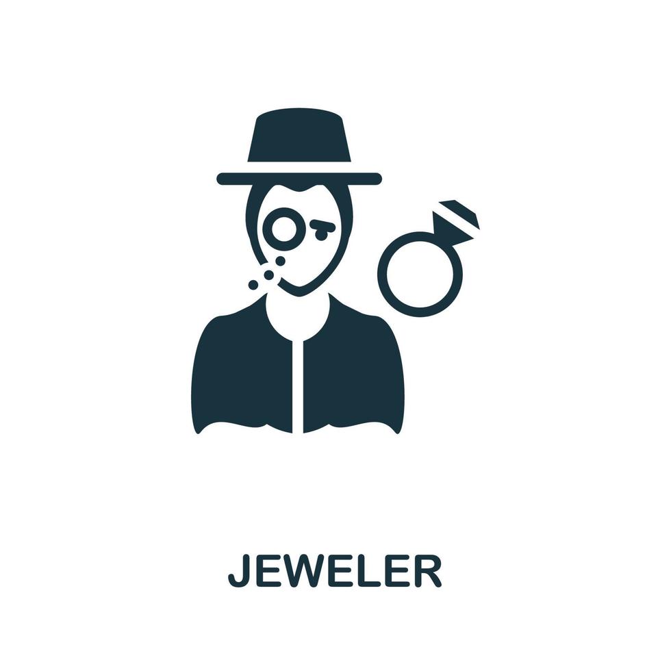Jeweler icon. Simple element from jewelery collection. Creative Jeweler icon for web design, templates, infographics and more vector
