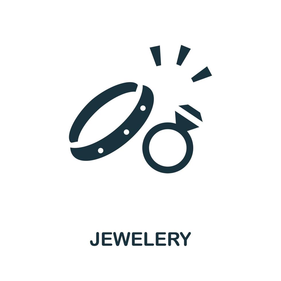 Jewelery icon. Monochrome simple Jewelery icon for templates, web design and infographics vector