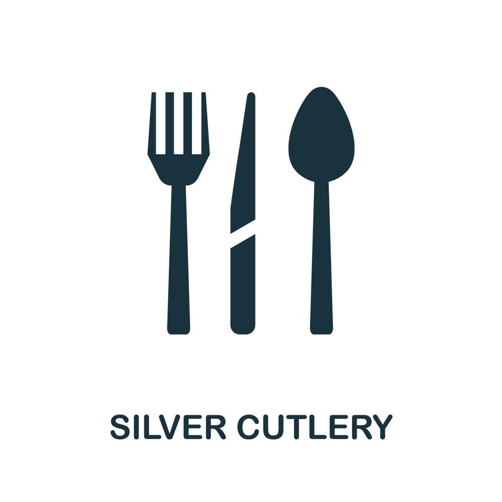 Silver Cutlery icon. Simple element from jewelery collection. Creative Silver Cutlery icon for web design, templates, infographics and more vector